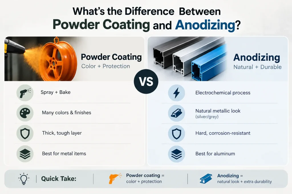 Which is better powder coating or anodizing